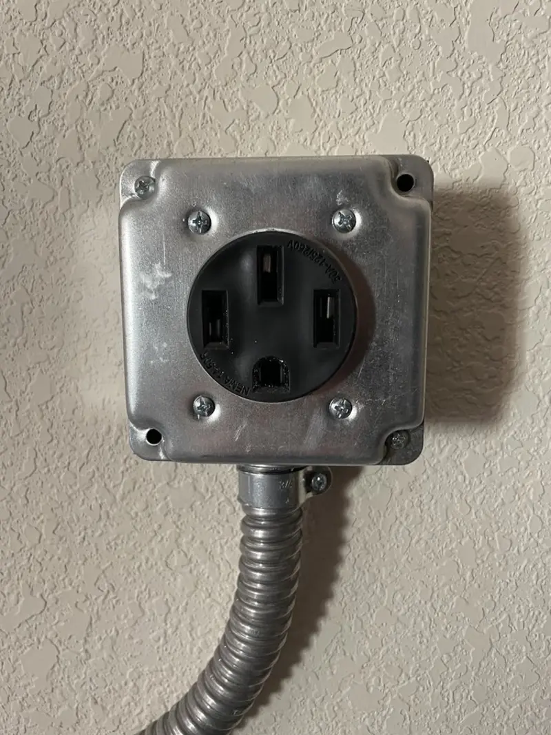 NEMA 14-50 outlet installed for Electrical Panel Upgrade in Granite Bay